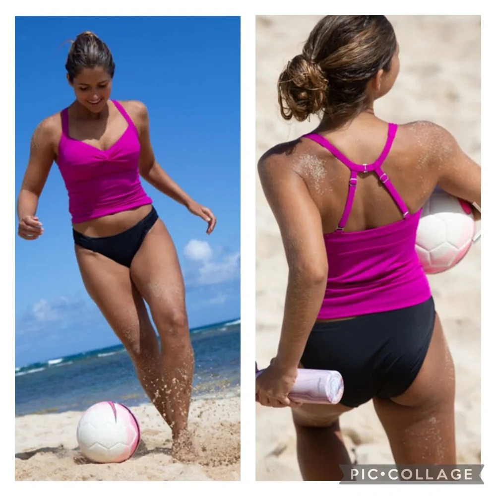 NWT Title Nine Pele Tankini Top Loganberry Sz 32D